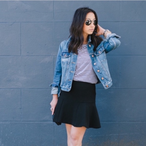 J Crew Fitted Flair Black/White Tweed Skirt, size 0 - Picture 7 of 7